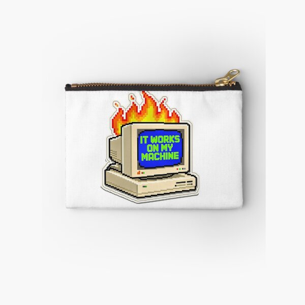 Item preview, It Works On My Machine - Funny Developer Coding Meme Sticker designed and sold by StickerGlitch.