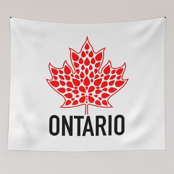 Item preview, ONTARIO Red Modern Maple Leaf Emblem designed and sold by Great Canadian Collective.