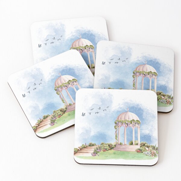 Item preview, Watercolor Magical Gazebo Garden Wisteria Night designed and sold by mug&more station.