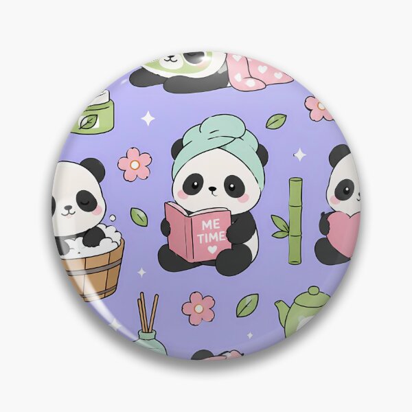 Item preview, Kawaii Panda Spa Relaxation Pattern designed and sold by Soft Berry Studio.