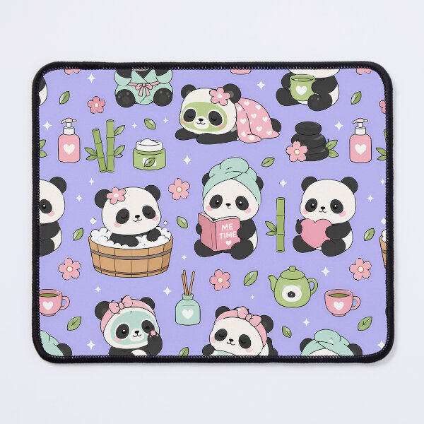 Item preview, Kawaii Panda Spa Relaxation Pattern designed and sold by Soft Berry Studio.