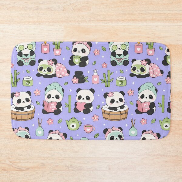 Item preview, Kawaii Panda Spa Relaxation Pattern designed and sold by Soft Berry Studio.