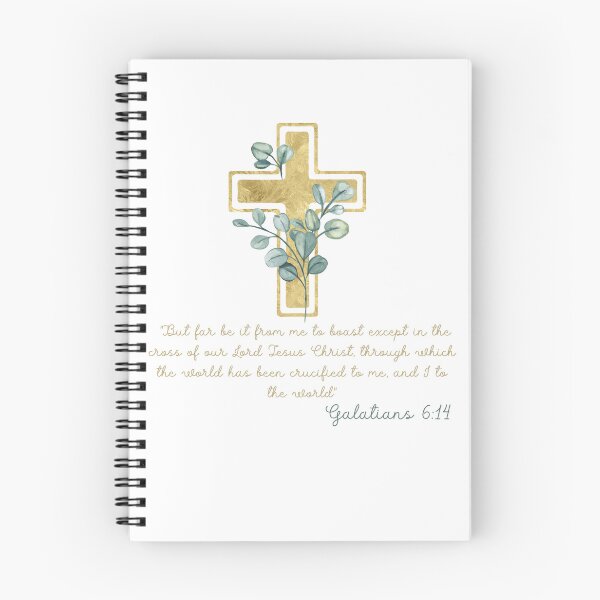 Item preview, Galatians 6:14 Bible Verse Gold Cross Floral Christian designed and sold by Kuzmier.