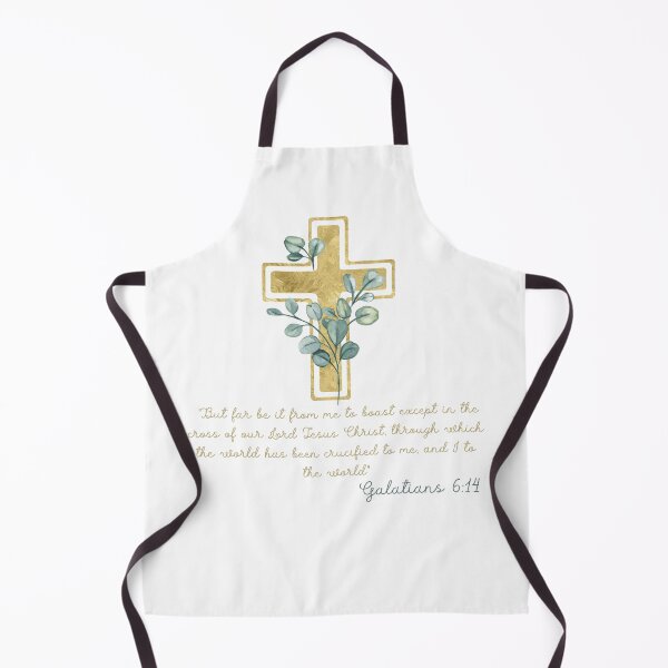 Item preview, Galatians 6:14 Bible Verse Gold Cross Floral Christian designed and sold by Kuzmier.