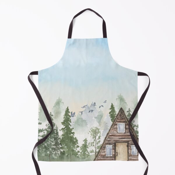 Item preview, Watercolor A Frame Cabin Pine Forest designed and sold by mug&more station.