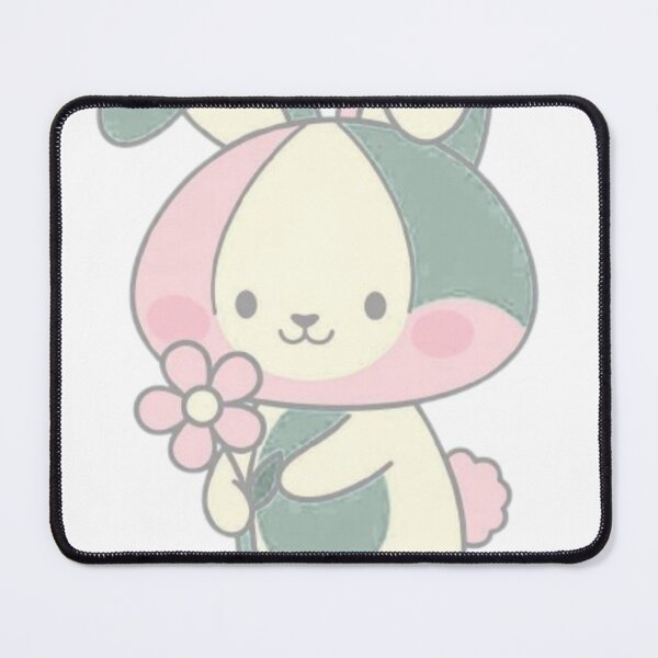 Item preview, Cute Kawaii Sage Green Bunny Flower Art designed and sold by Sima Designs.