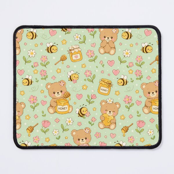 Item preview, Teddy Bear Honey Bee Kawaii Pattern designed and sold by Soft Berry Studio.