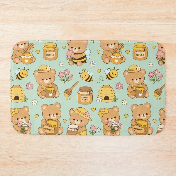 Item preview, Teddy Bear Honey Bee Garden Kawaii Pattern designed and sold by Soft Berry Studio.