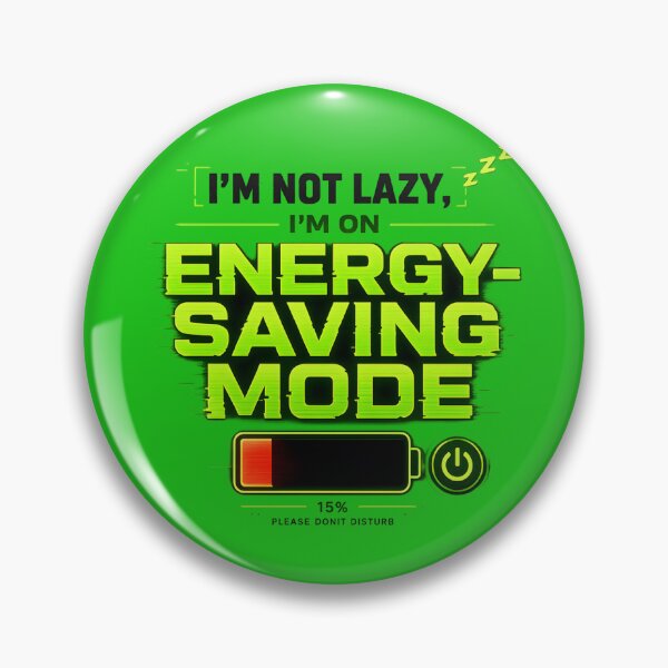 Item preview, Energy Saving Mode Meme – Funny Lazy Quote Neon Glitch Transparent Design designed and sold by Imagetore.
