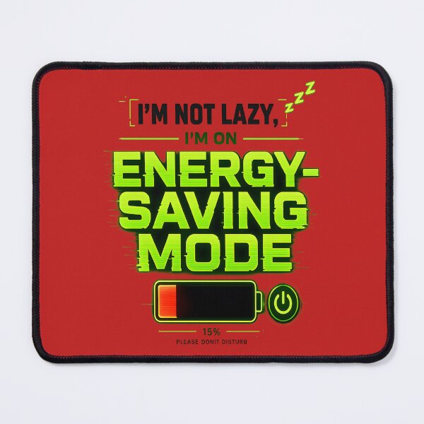 Item preview, Energy Saving Mode Meme – Funny Lazy Quote Neon Glitch Transparent Design designed and sold by Imagetore.