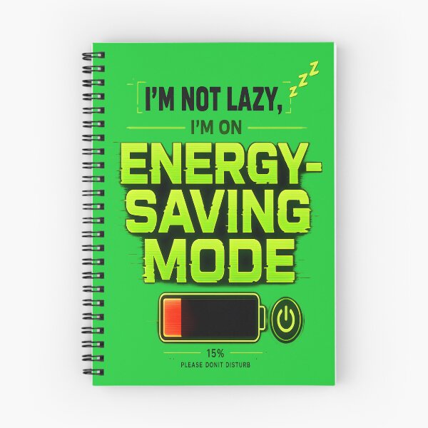 Item preview, Energy Saving Mode Meme – Funny Lazy Quote Neon Glitch Transparent Design designed and sold by Imagetore.
