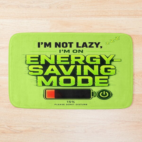 Item preview, Energy Saving Mode Meme – Funny Lazy Quote Neon Glitch Transparent Design designed and sold by Imagetore.
