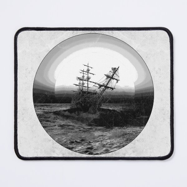 Item preview, Tall Ship Storm Sea Dark Maritime Circular Vignette Art designed and sold by Ghoul Enterprises.