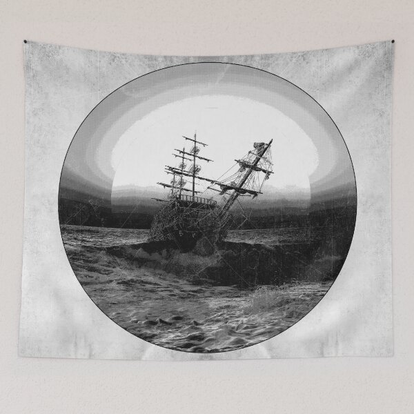 Item preview, Tall Ship Storm Sea Dark Maritime Circular Vignette Art designed and sold by Ghoul Enterprises.