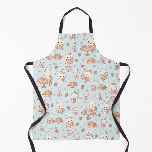 Item preview, Bunny Strawberry Coffee Kawaii Pattern designed and sold by Soft Berry Studio.