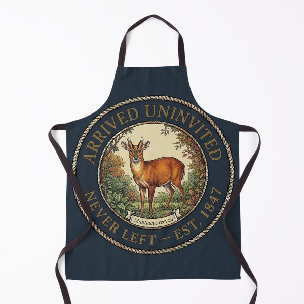 Item preview, Arrived Uninvited Never Left Muntjac Club Humor Badge designed and sold by CalmCapy Co.