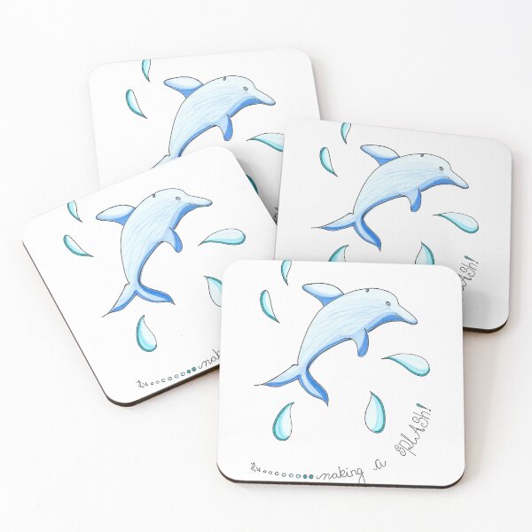Item preview, Make A Splash - Hand Drawn Blue Dolphin designed and sold by AJPrettyObscene.