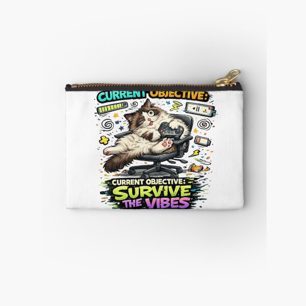Item preview, Current Objective Survive The Vibes Gamer Cat designed and sold by UvooArt.