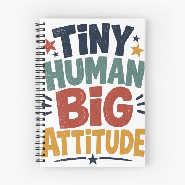 Aperçu de l'œuvre Petit humain, grande attitude - Modèle de t-shirt humoristique pour enfants créée et vendue par redblink store.
