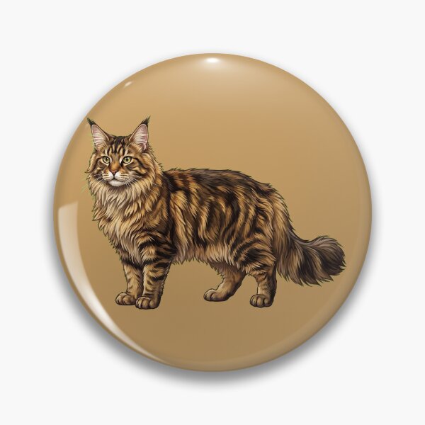 Item preview, Cute Hand-Painted Maine Coon Cat Illustration designed and sold by SYCESTORE.