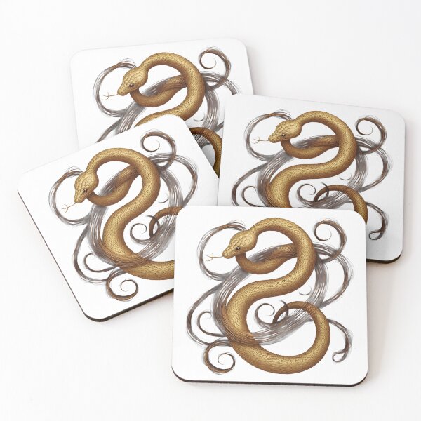 Artikelvorschau, Elegant Golden Serpent with Flowing Curves entworfen und verkauft von LuxPrintLab.