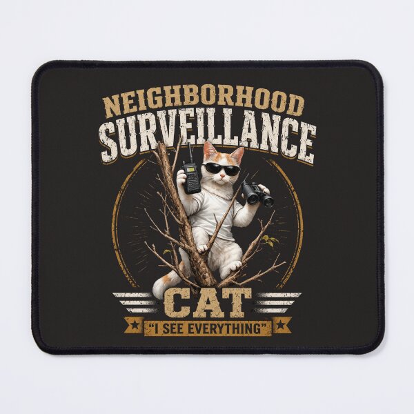 Item preview, Neighborhood Surveillance Cat – I See Everything Funny Cat Lover Vintage Retro T-Shirt designed and sold by HOUSE OF TIST.
