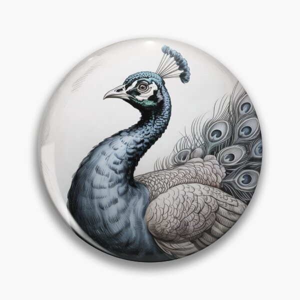 Item preview, Hyperrealistic graphite pencil drawing of a proud peacock designed and sold by 123ks.