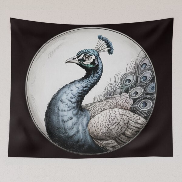 Item preview, Hyperrealistic graphite pencil drawing of a proud peacock designed and sold by 123ks.