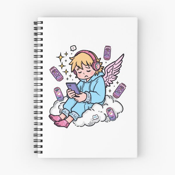 Item preview, Cute Angel Gamer Boy Sticker | Kawaii Mobile Addict Anime Character Art designed and sold by Vvmd.