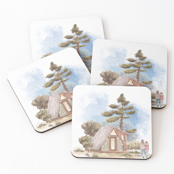 Item preview, Watercolor Cozy A Frame Cabin Couple designed and sold by mug&more station.