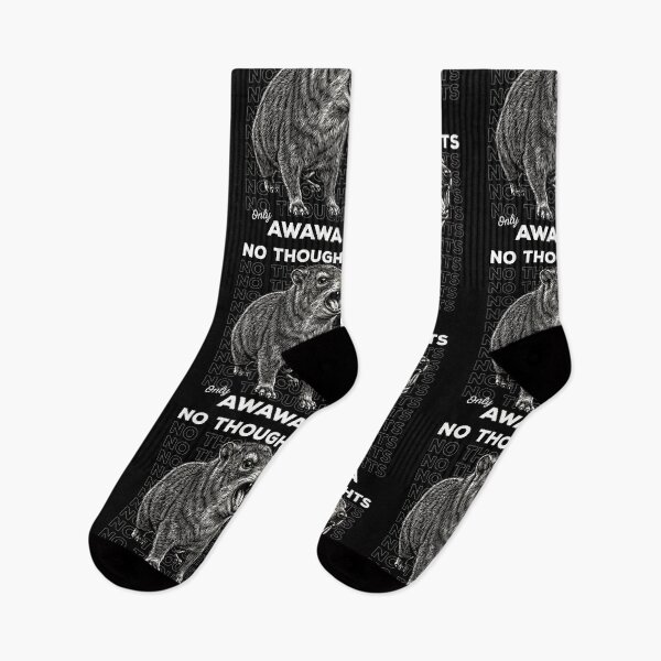Item preview, No Thoughts Only Awawa Screaming Rock Hyrax Meme designed and sold by d247.