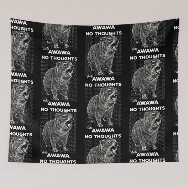 Item preview, No Thoughts Only Awawa Screaming Rock Hyrax Meme designed and sold by d247.