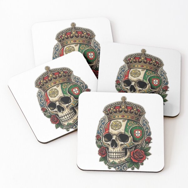 Item preview, Portuguese Crown Skull Rose Gothic Art designed and sold by Sima Designs.