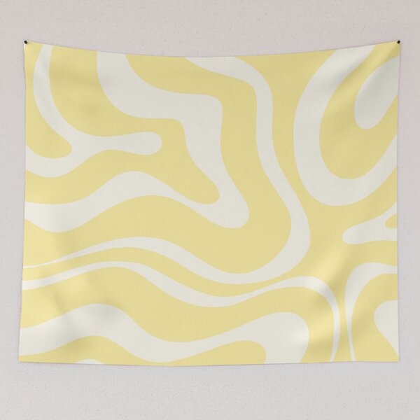 Item preview, Groovy Retro Modern Liquid Swirl Butter Yellow Abstract Pattern designed and sold by kierkegaard.