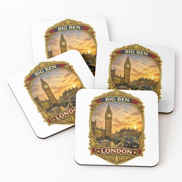 Item preview, Big Ben London Vintage Travel Badge Sticker | United Kingdom Landmark Souvenir designed and sold by DreamPaw Studio.