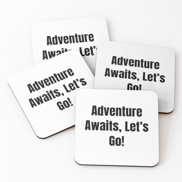 Aperçu de l'œuvre L'aventure nous attend, allons-y ! (Texte noir) créée et vendue par QuoteeApparel.