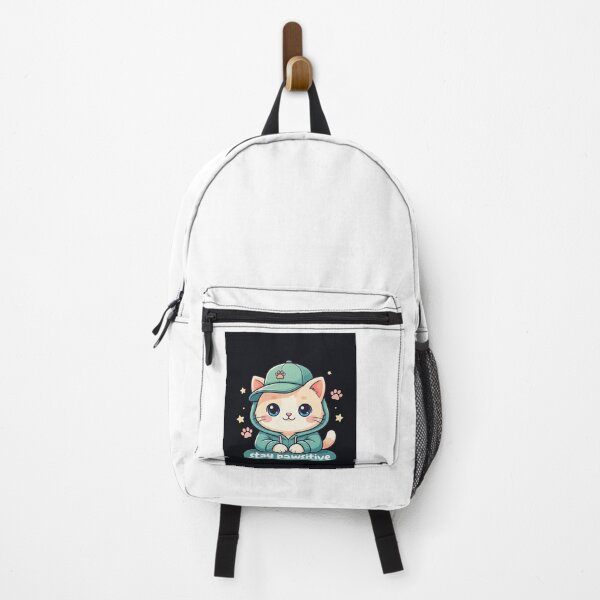 Item preview, Stay Pawsitive Cute Kawaii Cat Hoodie Art designed and sold by Sima Designs.