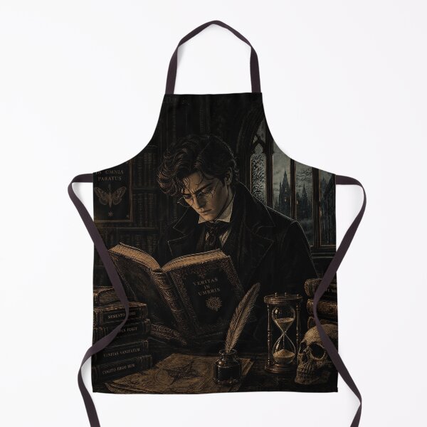 Item preview, Dark Academia Gothic Scholar Art - Vintage Moody Library Print designed and sold by VineVibe16Studio.