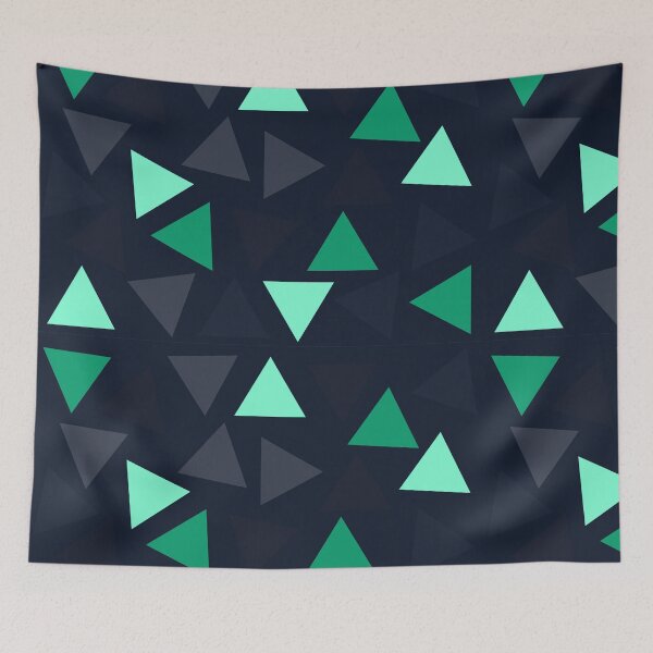 Item preview, Cyberpunk Neon Mint Triangles Glowing Dark Tech Seamless Prism Pattern designed and sold by LensDyn™.