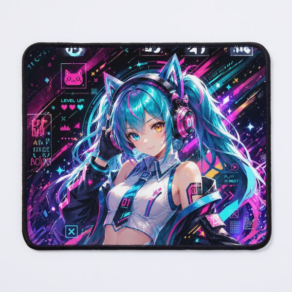 Item preview, Cyberpop anime girl with headphones designed and sold by FusiTink.