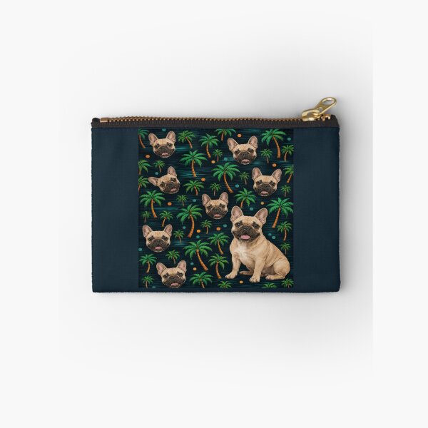 Item preview, Tropical French Bulldog Palm Tree Pattern designed and sold by POD DYNASTY | Original Print On Demand T-Shirt Graphics.
