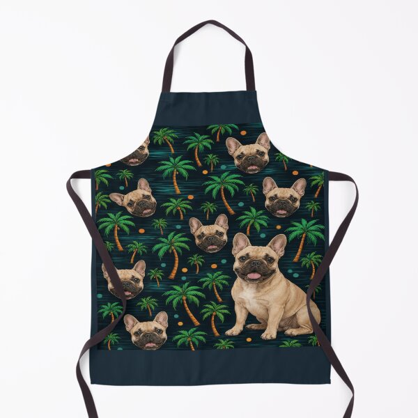 Item preview, Tropical French Bulldog Palm Tree Pattern designed and sold by POD DYNASTY | Original Print On Demand T-Shirt Graphics.