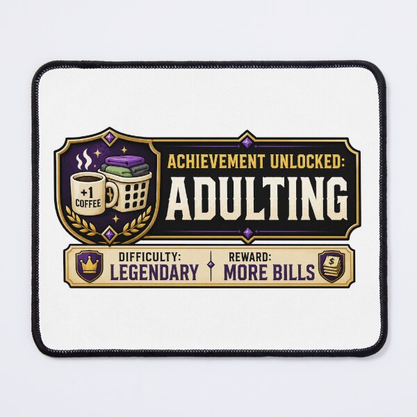 Item preview, Achievement Unlocked: Adulting – Funny Gamer Adult Life Design designed and sold by Shabrinox.