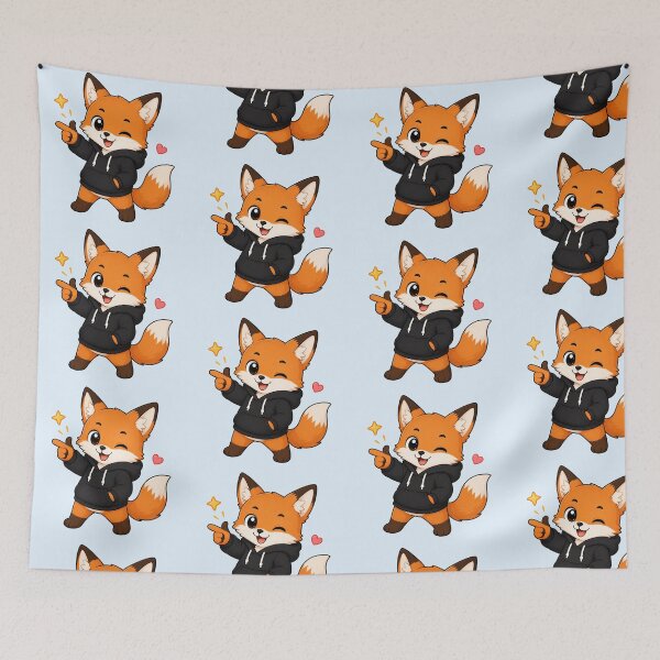 Item preview, Cute Kawaii Red Fox Wearing Hoodie designed and sold by Seculinator.