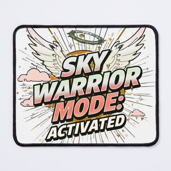 Item preview, Sky Warrior Mode Activated | Motivational Angel Wings Typography Design designed and sold by Vvmd.