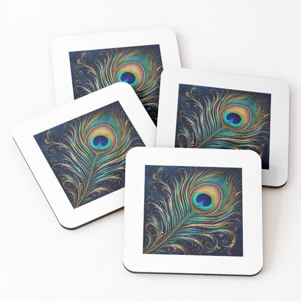 Item preview, Beautiful Peacock Feather Digital Art | Elegant Nature Design  designed and sold by InkJoys.