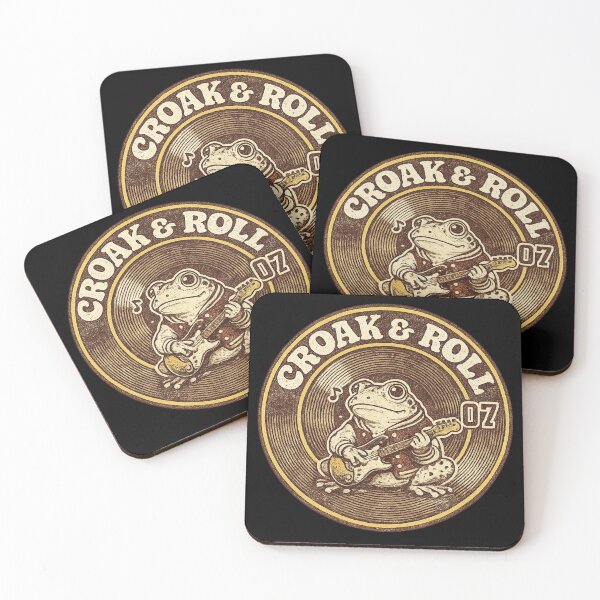 Item preview, Croak and Roll Frog Guitar Vintage Rock Music Graphic T-Shirt designed and sold by Moss & Mellow.