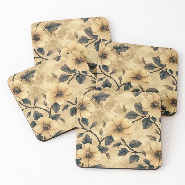 Item preview, Gilded Velvet: Antique Gold Floral on Deep Crimson Texture designed and sold by LiveLearnCreate.