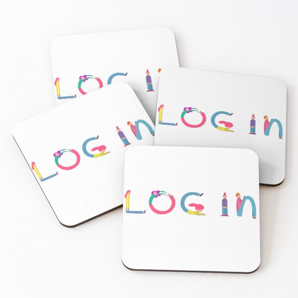 Item preview, "Log In" Typography– Creative Human Lettering Design with Playful Characters designed and sold by BuckaBaby.