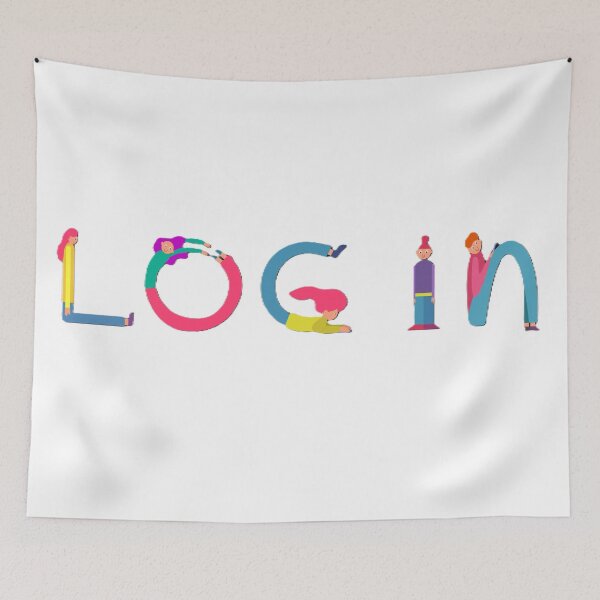 Item preview, "Log In" Typography– Creative Human Lettering Design with Playful Characters designed and sold by BuckaBaby.